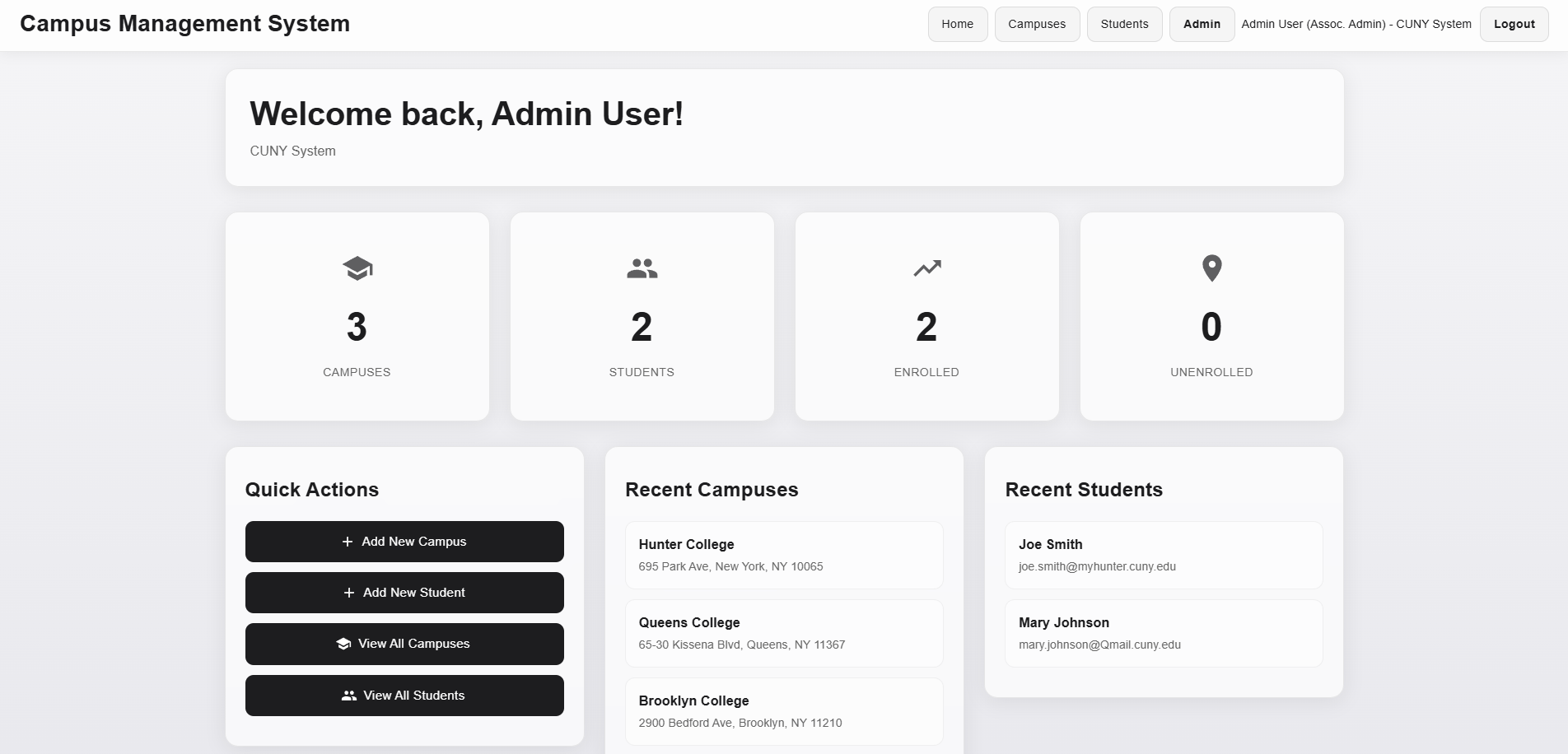 Campus Management System — preview